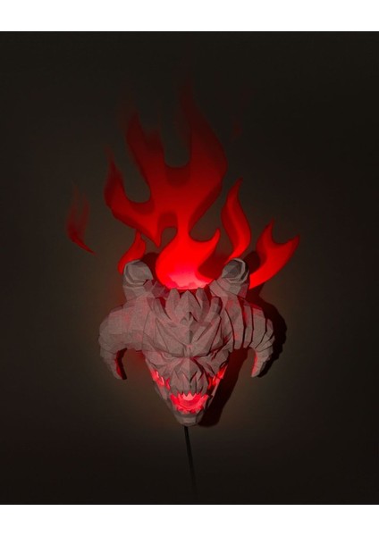 Şeytan Gece Lambası Devil Light Korku Gece Lambası Boynuzlu Şeytan Lamba 17CM