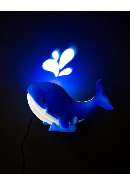 Moby Dick Gece Lambası Çocuk Odası Balina Duvar Lambası Büyük Boy 20CM