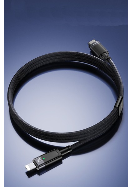 CA159 1.2m 27W Type-C To Lightning Otomatik Şarj Kesme Özellikli Pd Hızlı Şarj Kablosu - Siyah 376008