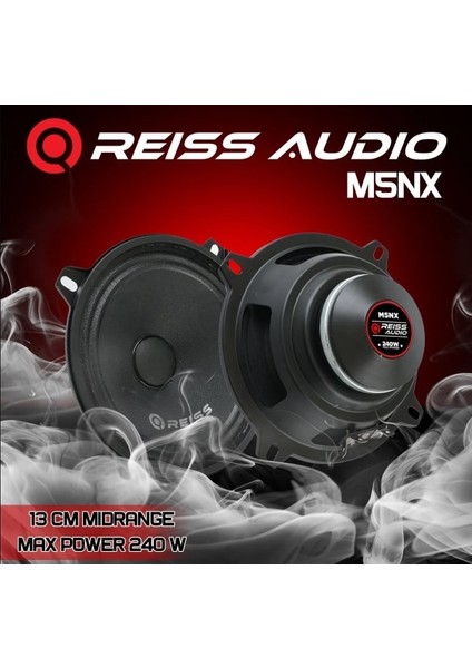RS-M5NX 13 cm Neodyum Özel Mıknatıs Oto Midrange Hoparlör Çifti 480WAT-160W Rms