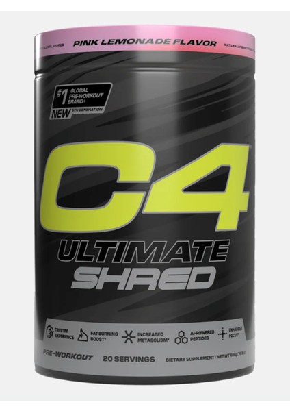 Dietary Supplement Cellucor C4 Ultimate Shred Pre-Workout Powder 406GR USA Versiondur