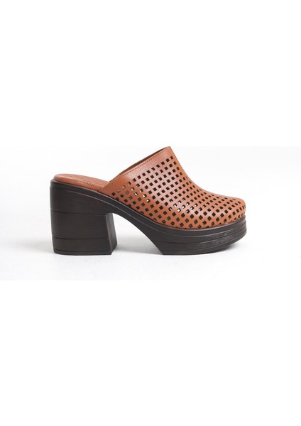 Hakiki Deri Taba 10 cm Platform Ortopedik Sabo Terlik TMD202490