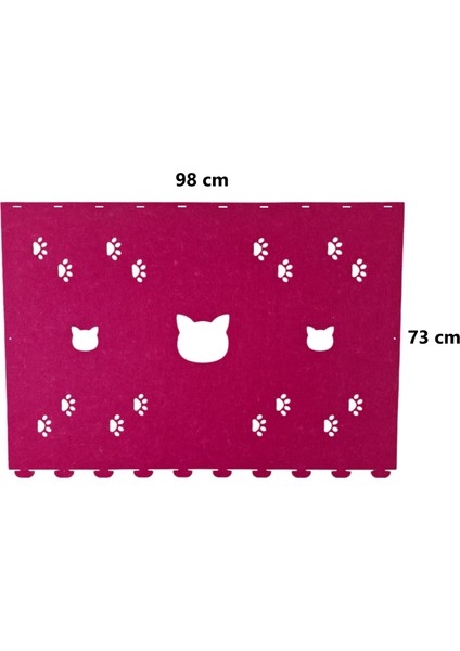Kedi Tüneli Oyuncağı 1. Kalite 3mm Keçeden Geçmeli 9 Renk Seçenekli 98 cm Kedi ve Pati Figürlü modelleri