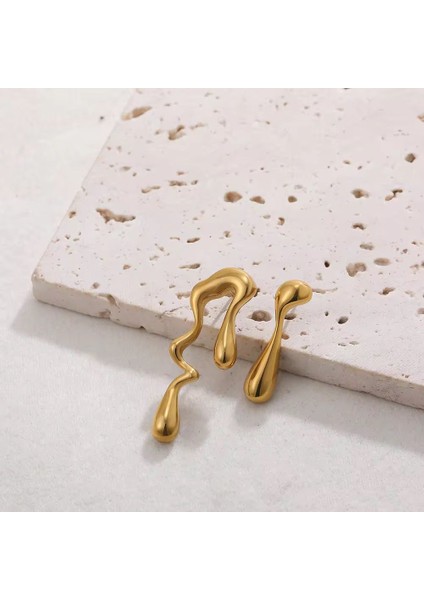 Kadın Küpe Özel Tasarım Küçük Liquit Küpe