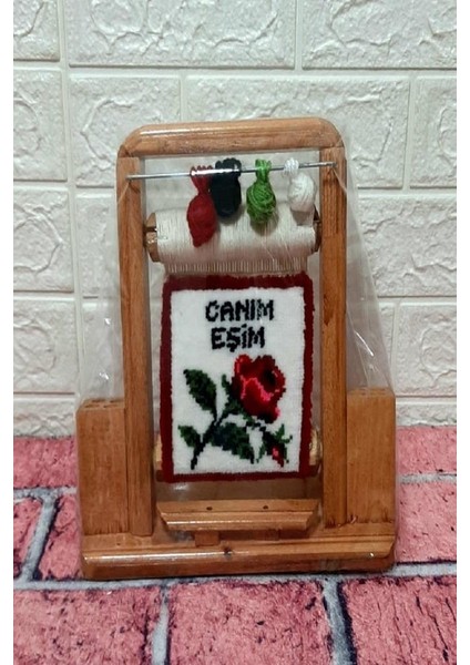 50X Canım Eşim Alttan Tomurcuk Gül Motif Kalemlik