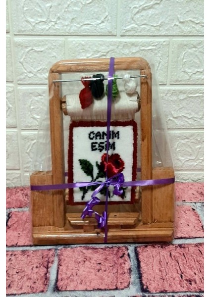50X Canım Eşim Alttan Tomurcuk Gül Motif Kalemlik