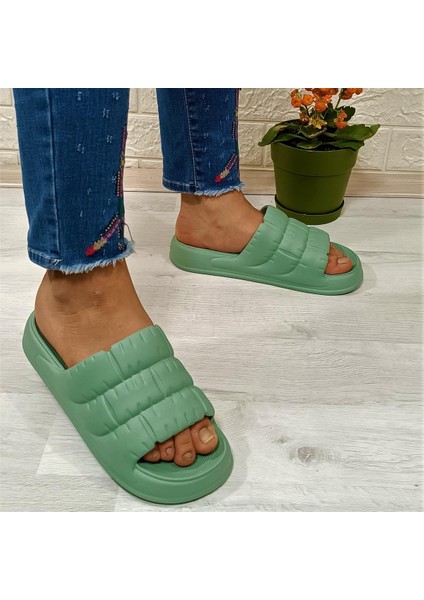406 Mint Yeşili Hafif Rahat Günlük Havuz Plaj Kadın Terliği fırsatları