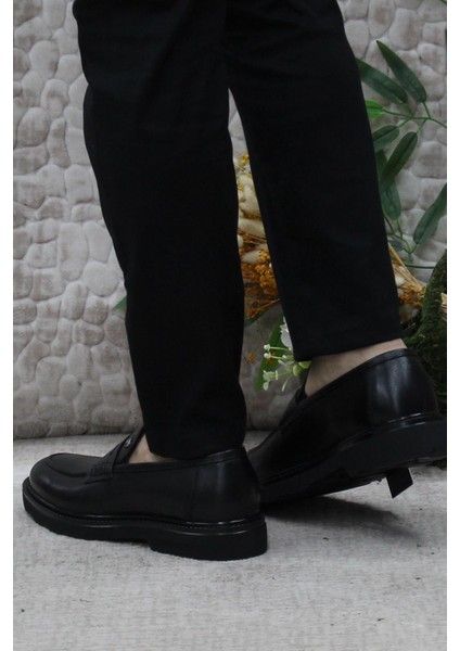 241075 Siyah Deri Erkek Loafer Erkek Ayakkabı