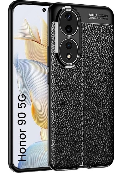 Honor 90 Deri Desenli Silikon Kılıf - Ultra Darbe Emici Kamera Korumalı Kapak
