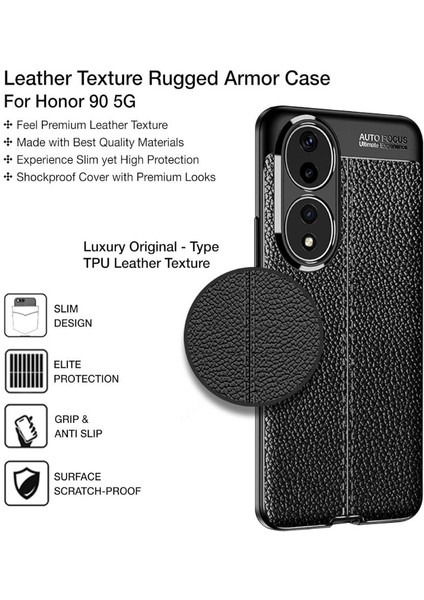 Honor 90 Deri Desenli Silikon Kılıf - Ultra Darbe Emici Kamera Korumalı Kapak fiyatları