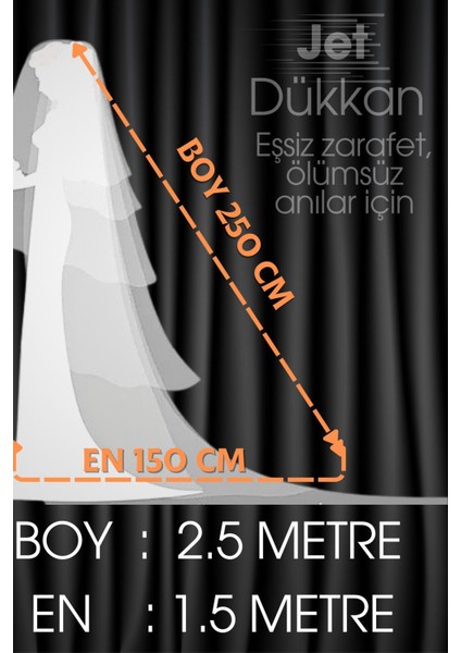 Tekno Trust Taşlı Duvak Elegance Yoğun Incili 2.5 Metre Boy 1.5 Metre En - Gelin, Nikah, Duvağı,tül, Kırık Beya