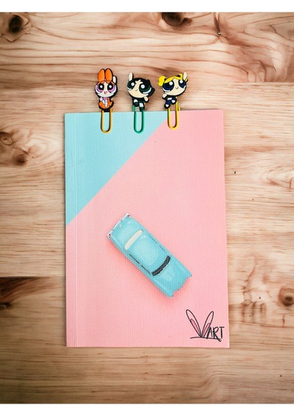 Powerpuff Girls 3D Kitap Ayracı / Ataç 3 Lü Set (Defter Görsel Amaçlı Kullanılmıştır.)