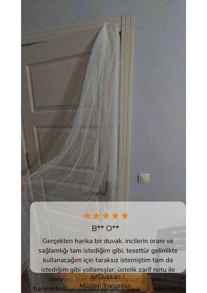 Tekno Trust Tül Yoğun Incili Duvak 2 Metre - Dz, Gelin Gelinlik Için, Nikah, Duvağı,tül, Kırık Beyaz