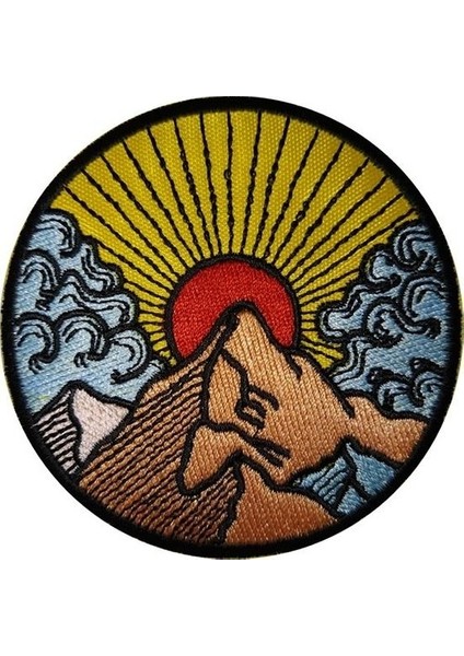 Montain’den Gelen Güneş Nakış Işleme Arma Patch Peç
