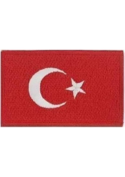 Turkey Türkiye Türk Bayrak Nakış Işleme Arma Patch Peç 5x8 cm