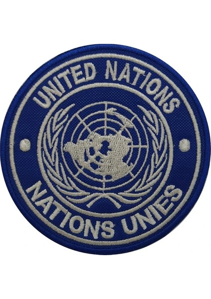 Bm Birleşmiş Milletler United Nations Unies Nakış Işleme Arma Patch Peç 9×9 cm