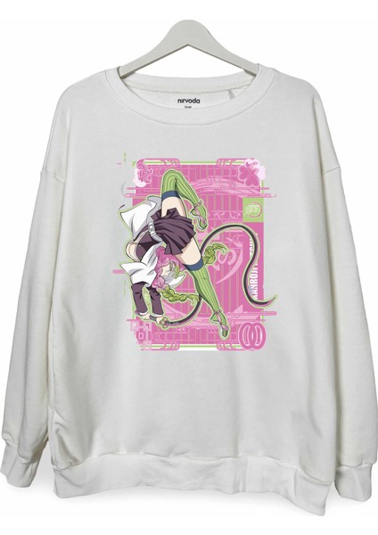 Mitsuri Kanroji Demon Slayer Baskılı Bisiklet Yaka Oversize Sweatshirt Anime Manga