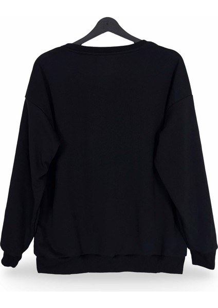 Noel Gecesi Kabusu Çifti Baskılı Bisiklet Yaka Oversize Sweatshirt fiyatları