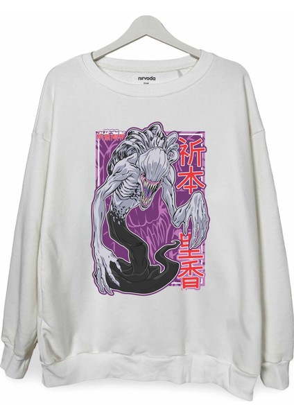 Rika Orimoto Jujutsu Kaisen Baskılı Bisiklet Yaka Oversize Sweatshirt Anime Manga