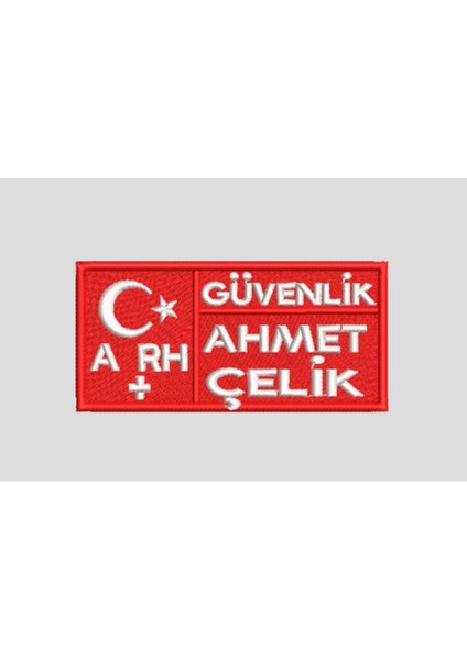 Güvenlik Isimlik Nakış Işleme 9/4 cm