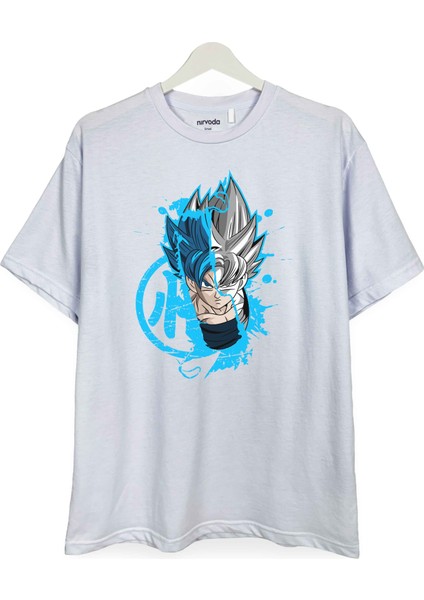 Süper Saiyan Dragon Ball Baskılı Loose Fit Bisiklet Yaka Unisex Tişört Anime Manga