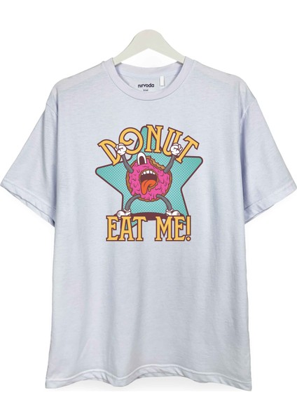 Donut Ye Beni Baskılı Loose Fit Bisiklet Yaka Unisex Tişört