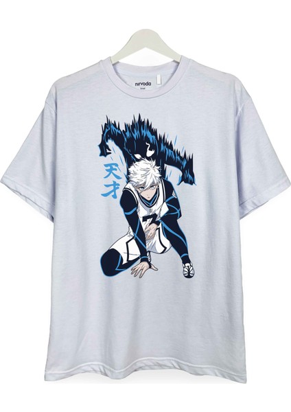 Nagi Blue Lock Baskılı Loose Fit Bisiklet Yaka Unisex Tişört Anime Manga