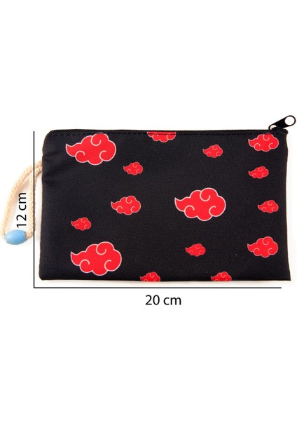 Anime Naruto Shippuden Akatsuki Bulut Kalemlik Fermuarlı Makyaj Çantası Orta Boy 12CM x 20CM modelleri