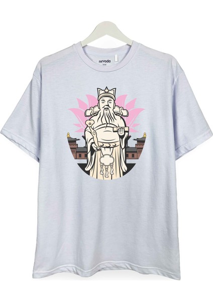 Çin Hükümdarı Baskılı Loose Fit Bisiklet Yaka Unisex Tişört