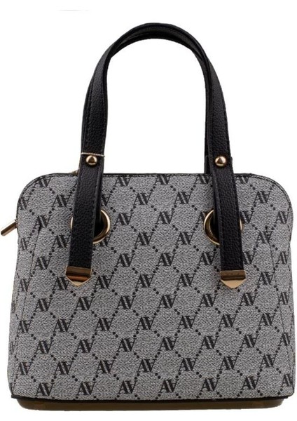 Gri Casual Kadın Noktalı El Çantası -03151