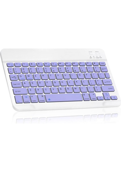 Everest Everpad DC-8015 7" Uyumlu Kablosuz Bluetooth Şarj Edilebilir Mini Q Klavye - Mor