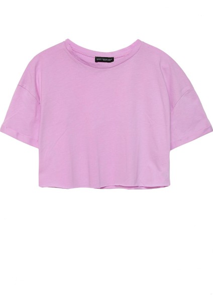 Crop Tişört Açık Pembe