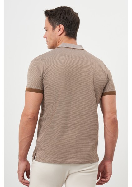 Erkek Taba Trend Polo Yaka Dynamic Fit T-Shirt