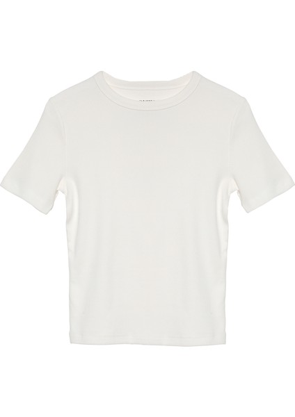 Fitilli Basic Tişört Ekru fiyatları