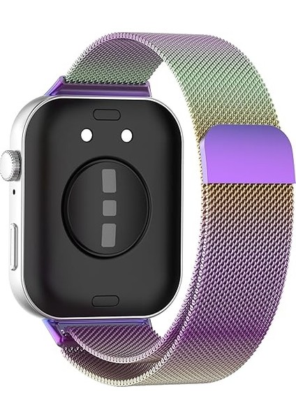 Huawei Watch Fit 3 Uyumlu Kordon Paslanmaz Çelik Metal Bükülmeye Dayanıklı Manyetik Klips Saat Kayış