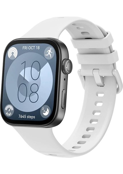 Huawei Watch Fit 3 Uyumlu Kordon Klasik Tokalı Yumuşak Esnek Spor Silikon Saat Kayışı