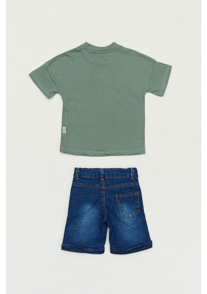 King Kabartmalı Şapka Aksesuarlı Erkek Çocuk Takım