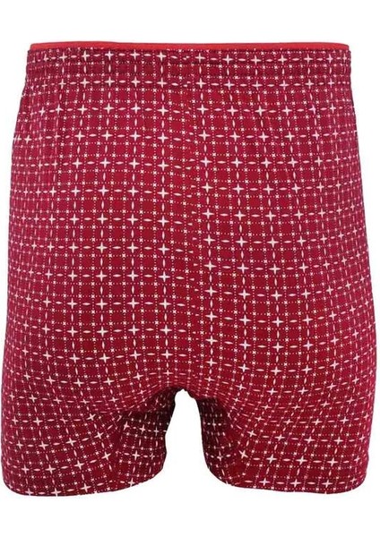 Havlu Bel Desenli Erkek Boxer 1102 | Bordo