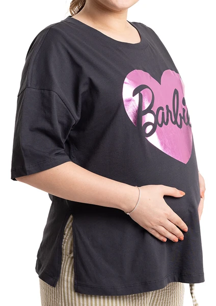 Baby Mom Barbie Hamile Kısa Kol Tshirt Anne Giyim