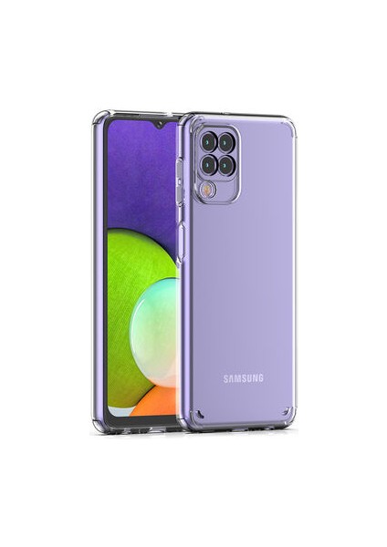 Samsung Galaxy A22 4g Tam Koruma Sağlayan Sert ve Şeffaf Coss Premium Silikon Kılıf