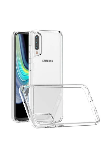 Techno Guru Samsung Galaxy A30S Tam Koruma Sağlayan Sert ve Şeffaf Coss Premium Silikon Kılıf