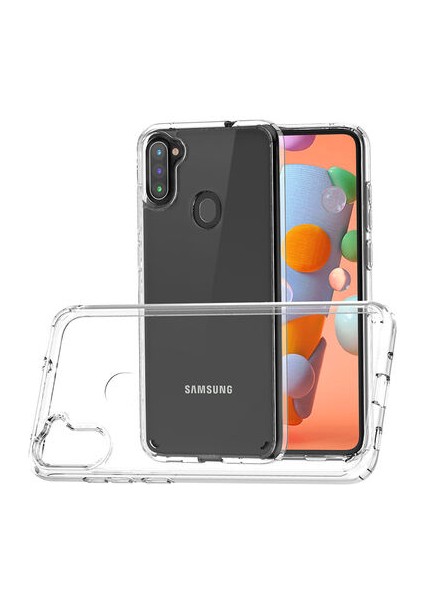 Samsung Galaxy M11 Tam Koruma Sağlayan Sert ve Şeffaf Coss Premium Silikon Kılıf