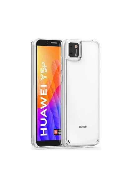 Techno Guru Huawei Y5P Tam Koruma Sağlayan Sert ve Şeffaf Coss Premium Silikon Kılıf