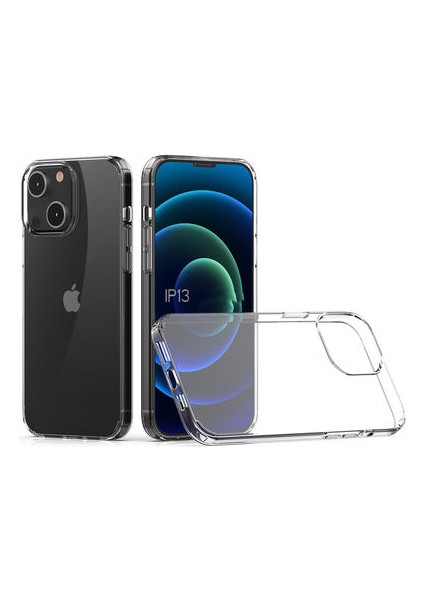 iPhone 13 Mini Tam Koruma Sağlayan Sert ve Şeffaf Coss Premium Silikon Kılıf