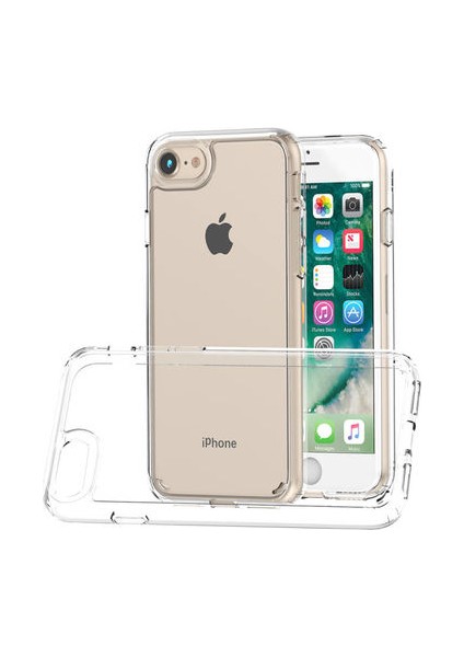 iPhone Se 2020 Tam Koruma Sağlayan Sert ve Şeffaf Coss Premium Silikon Kılıf