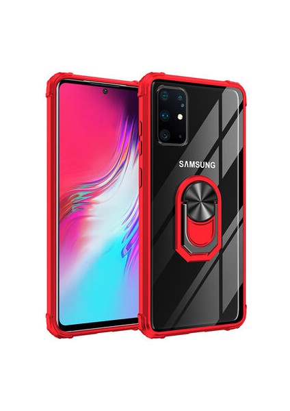 Samsung Galaxy S20 Plus Yüzüklü ve Kenarları Renkli Köşe Korumalı Mola Premium Pc Silikon Kılıf