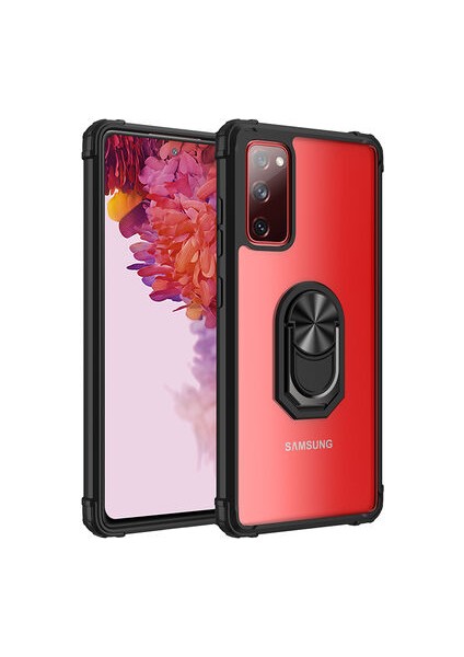 Samsung Galaxy S20 Fe Yüzüklü ve Kenarları Renkli Köşe Korumalı Mola Premium Pc Silikon Kılıf
