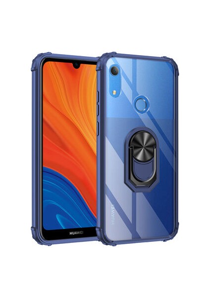 Huawei Y6S 2019 Yüzüklü ve Kenarları Renkli Köşe Korumalı Mola Premium Pc Silikon Kılıf