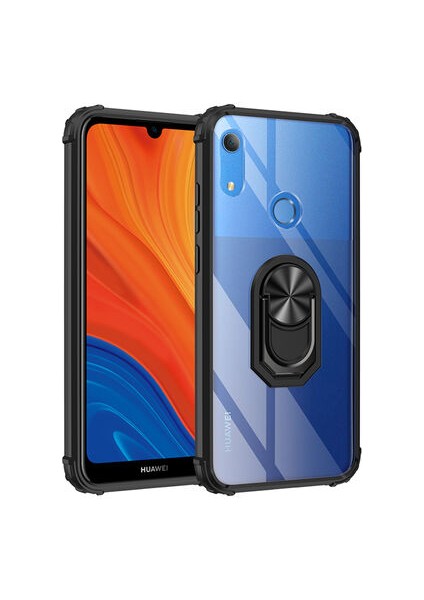 Huawei Y6S 2019 Yüzüklü ve Kenarları Renkli Köşe Korumalı Mola Premium Pc Silikon Kılıf