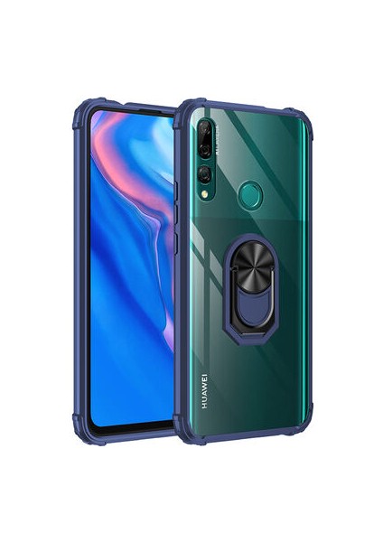 Huawei Y9 Prime 2019 Yüzüklü ve Kenarları Renkli Köşe Korumalı Mola Premium Pc Silikon Kılıf